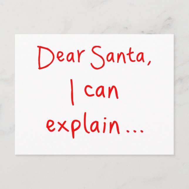 Dear Santa I can explain Postcard (Front)