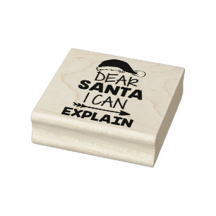 Dear Santa I Can Explain Rubber Stamp