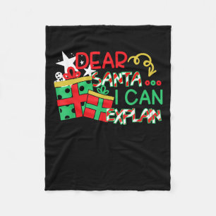 Dear Santa I Can Explain Shirt Christmas Quote  Fleece Blanket