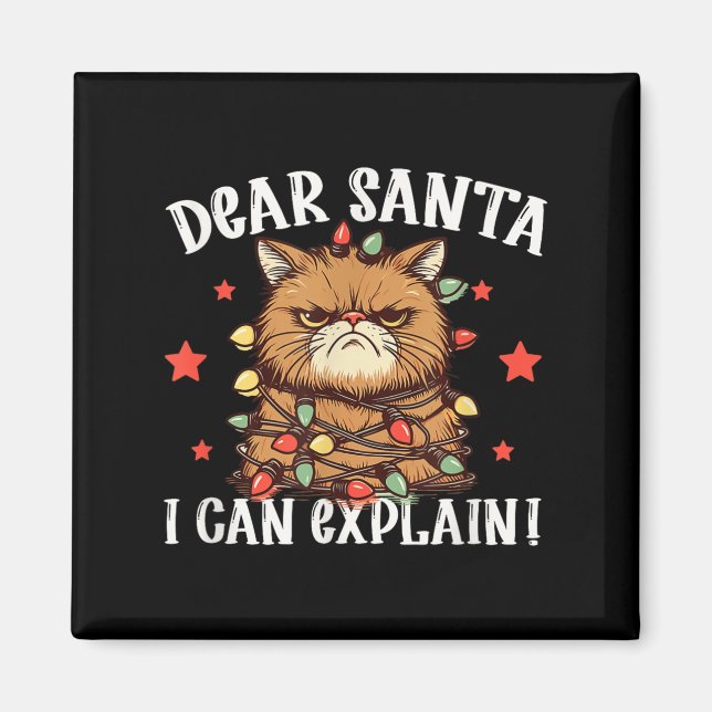 Dear Santa I Can Explain The Cat Did It Funny Chri Magnet (Front)