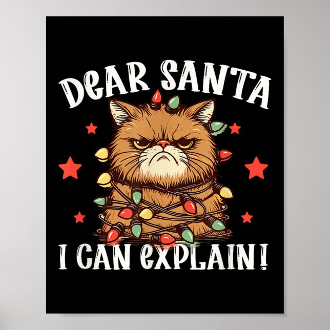 Dear Santa I Can Explain The Cat Did It Funny Chri Poster (Front)