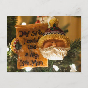 Dear Santa I Could Use A Hug Postard Postcard