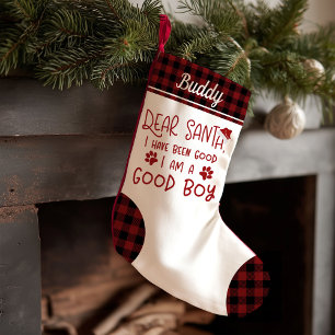 Dear Santa I Have Been Good Cute Funny Dog Small Christmas Stocking