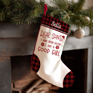 Dear Santa I Have Been Good Cute Funny Dog Small Christmas Stocking