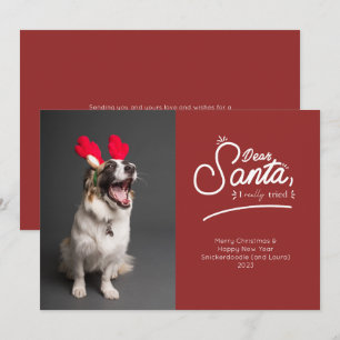 Dear Santa, I Really Tried Photo Holiday Card