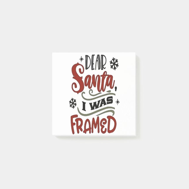 Dear Santa, I was Framed Christmas Holiday  Post-it Notes (Front)