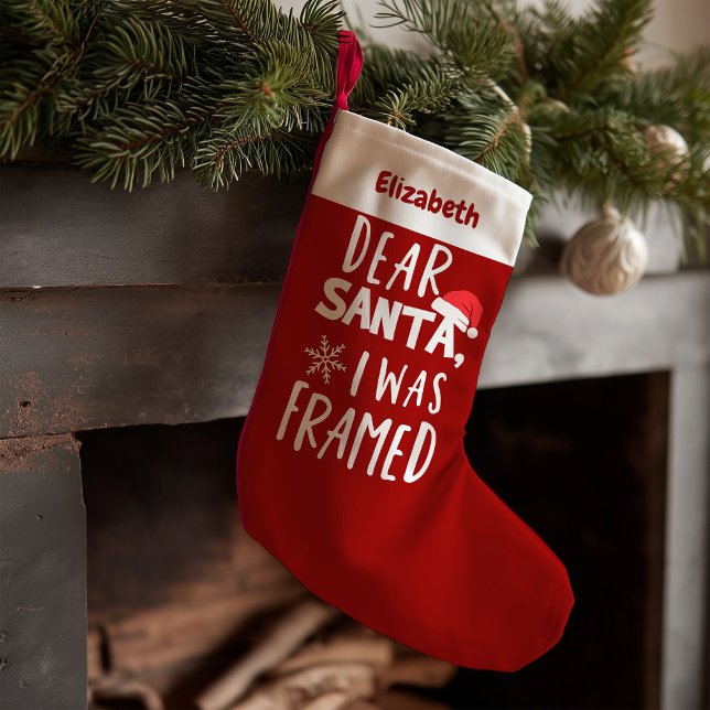 Dear Santa I Was Framed Funny Christmas Stockings (Creator Uploaded)