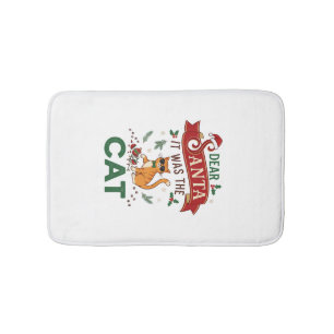 Dear Santa It Was Cat Orange Christmas Ornament Bath Mat
