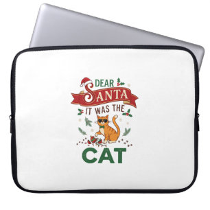 Dear Santa It Was Cat Orange Christmas Ornament Laptop Sleeve