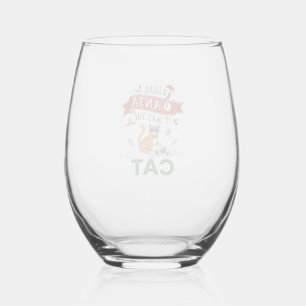 Dear Santa It Was Cat Orange Christmas Ornament Stemless Wine Glass