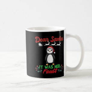 Dear Santa It Was Her Fault Siblings Matching Xmas Coffee Mug