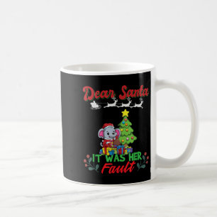 Dear Santa It Was Her Fault Siblings Matching Xmas Coffee Mug