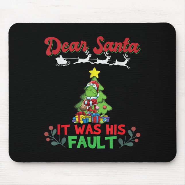 Dear Santa It Was His Fault Siblings Matching Xmas Mouse Mat (Front)
