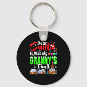 Dear Santa It Was My Granny's Fault Santa Naughty  Key Ring