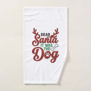 Dear Santa It Was The Dog Christmas Shirt Design_1 Hand Towel