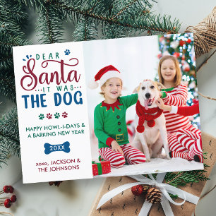 Dear Santa it was the Dog Funny Kids & Pet Photo Postcard