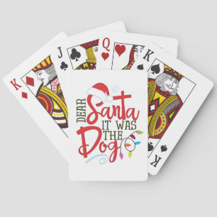 Dear Santa It Was The Dog Funny  Playing Cards