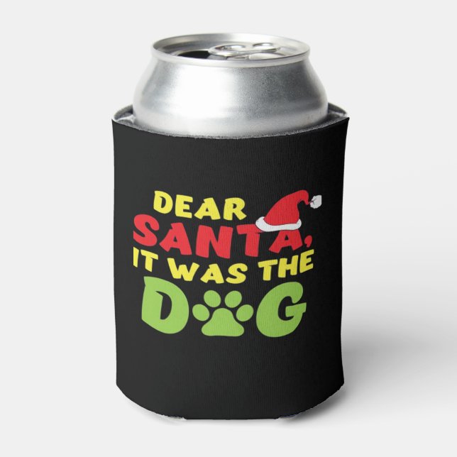 Dear Santa it was the dog paw Classic T-Shirt Can Cooler (Can Front)
