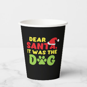 Dear Santa it was the dog paw Classic T-Shirt Paper Cups