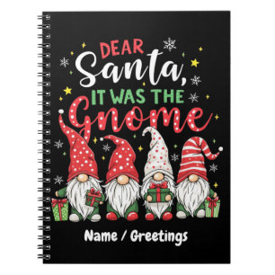 Dear Santa, It Was the Gnome Fun Christmas Trends Notebook