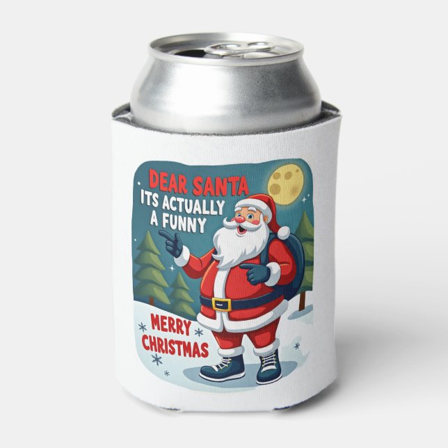 Dear santa its actually a funny storychristmas dog can cooler (Can Front)