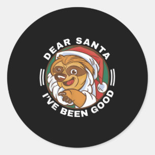 Dear Santa I've Been Good Quote Klaus Raccoon  Classic Round Sticker