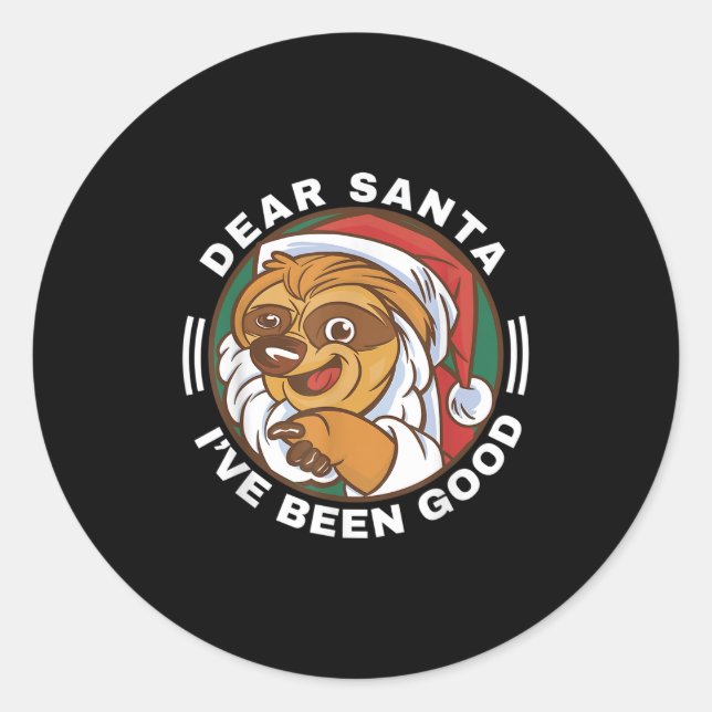 Dear Santa I've Been Good Quote Klaus Racoon  Classic Round Sticker (Front)