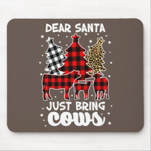 Dear Santa Just Bring Cows Christmas Buffalo Plaid Mouse Mat