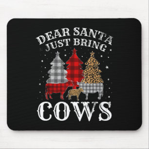 Dear Santa Just Bring Cows Christmas Buffalo Plaid Mouse Mat