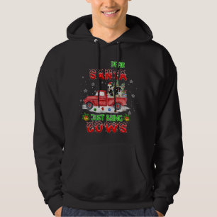 Dear Santa Just Bring Cows Santa Farm Red Truck Xm Hoodie