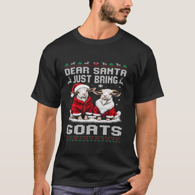 Dear Santa Just Bring Goats Christmas Ugly Sweater (Front)