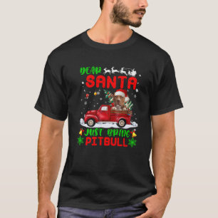 Dear Santa Just Bring Pitbull Dog Santa Red Truck T-Shirt