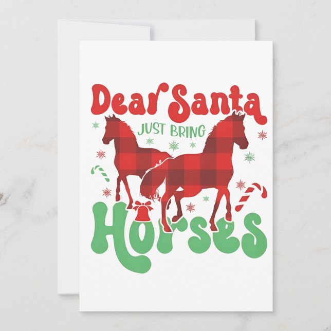 Dear Santa Just Bring the Horses Funny Christmas   Announcement (Front)