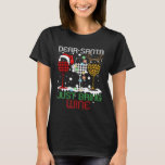 Dear Santa Just Bring Wine Plaid Leopard Christmas T-Shirt<br><div class="desc">Dear Santa Just Bring Wine Plaid Leopard Christmas Pajama</div>