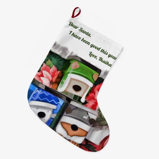 Dear Santa Large Christmas Stocking (Front (Hanging))