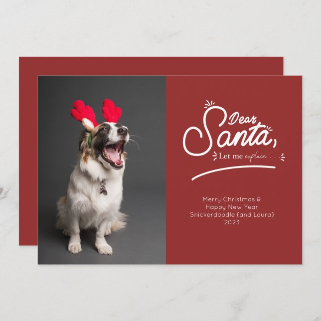 Dear Santa, Let Me Explain Photo Holiday Card (Front/Back)