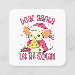 Dear Santa, Let Me Explain Square Business Card