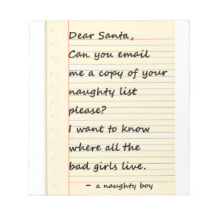 DEAR SANTA LETTER from a naughty boy Notepad