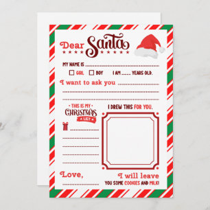 “Dear Santa” Letter  Invitation