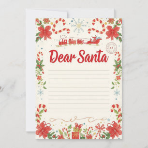 Dear Santa Letter Template Kids Christmas