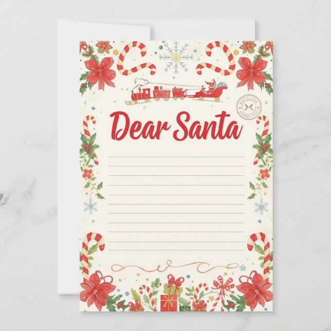 Dear Santa Letter Template | Kids Christmas (Front)