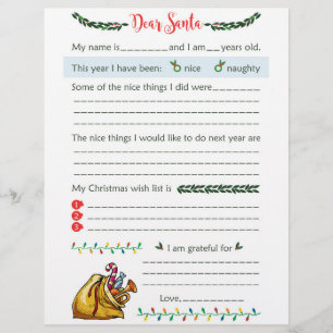 Dear Santa Letters Custom Letterhead