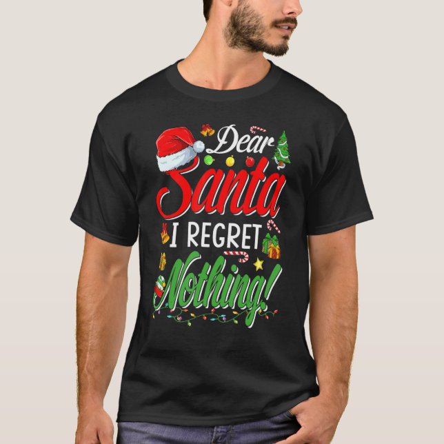 Dear Santa   Matching Family Christmas Pajamas T-Shirt (Front)
