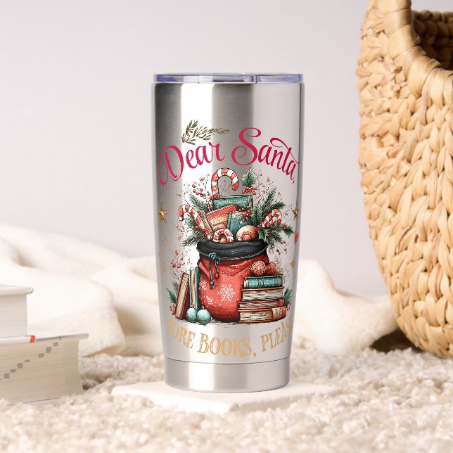 Dear Santa, More Books Please  Insulated Tumbler (Living Room (Rotated))