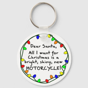 Dear Santa Motorcycle Key Ring