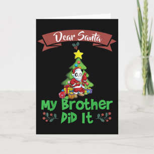 Dear Santa My Brother Did It Siblings Christmas Card