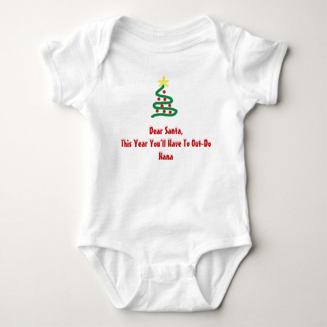 Dear Santa - Nana Baby Bodysuit (Front)