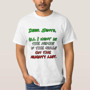 Dear Santa Naught Girls List T-Shirt