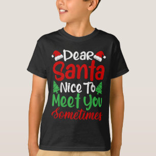 Dear Santa Nice To Meet With You Sometimes! Funny T-Shirt