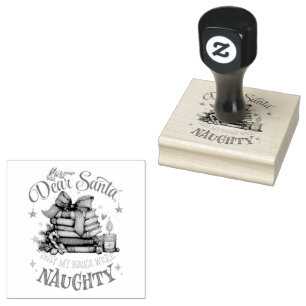 Dear Santa, Only My Books Were Naughty Rubber Stamp
